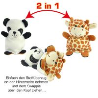 SWAPPIES Wende Plüschtier Panda / Giraffe 15 cm