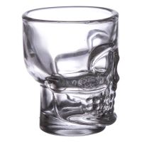 2er Set Skulls & Roses Totenkopf Schnapsgläser Party Highlight Glas à 60 ml Halloween Silvester