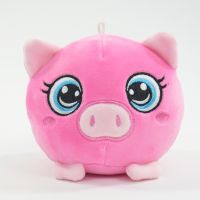 ZOOBALLAS Plüschkugel im Tierdesign "Schwein" Kugeltier Ø 11 cm Plüsch pink
