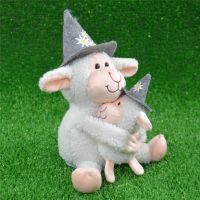 Labertier Schaf mit Baby TRUDI und ALFONS Quasselstrippe 23 cm Partygag NEU