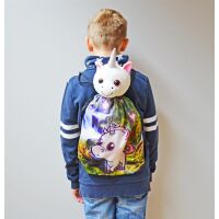 Kögler 28389 Kinder Sportbeutel mit Plüschtier Einhorn 30 x 40cm Turnbeutel NEU