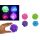 4 tlg. Flummi Knotenball mit LED Licht blinkend "lila, pink, grün, blau" Ø 75 mm
