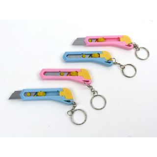 4x Schlüsselanhänger & Cuttermesser Kunststoff Handwerker Männergeschenk 7,5 cm