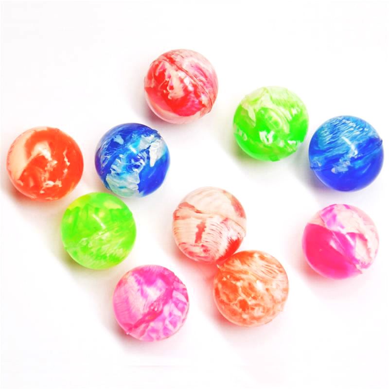 8 x Party Flummis Springball marmoriert bunt Bälle im Netz 35mm Kinder Mitgebsel 