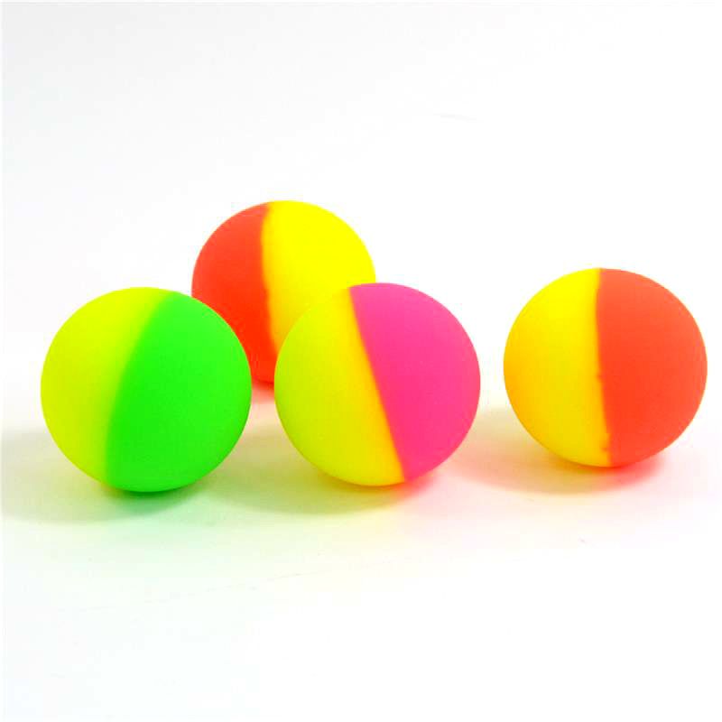4x Flummis Springball neon zweifarbig Hüpfball Bälle Netz 42mm Ki