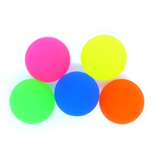 5 x XL Flummi Ball neon H&uuml;pfball Springball gelb, blau, pink, gr&uuml;n, orange 60 mm
