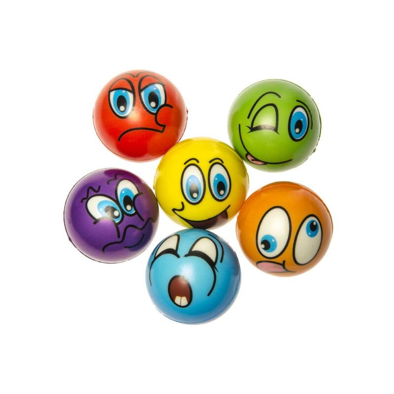 12 Smiley Knautschbälle – Bunte Anti-Stress Bälle, Weich, Je 5 Cm, Für Spiel & Entspannung