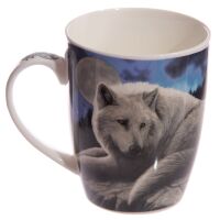 Porzellan Tasse WOLF mit Henkel "Wächter des...