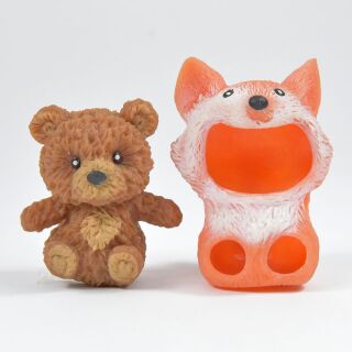 Kögler Dress-Up Teddybären mit Tier Klamotten TPR Gummi 7 cm Fuchs