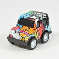 Kögler Metall Die Cast Mini Graffiti Autos mit Rückzugfunktion, sortiert in 4 Designs,ca. 5x3x3cm