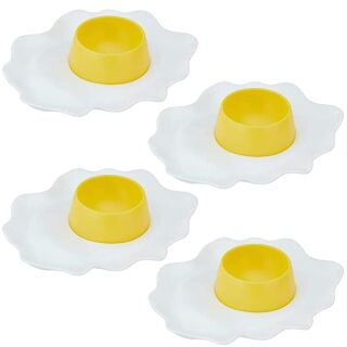 4 x Eierbecher Spiegelei Kunststoff Frühstück Eierhalter Eierbehälter
