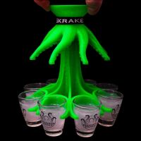 Schnapskrake® Neongrün Shotverteiler Getränkeverteiler 8 Gläser á 3cl Partyhit