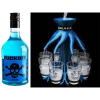 Schnapskrake® Blau Shotverteiler & Fuck Off Gin...