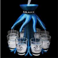 Schnapskrake® Blau Shotverteiler & Fuck Off Gin Dry Blue 40 % Vol. Alkohol 0,7L