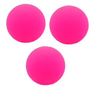 3 x XL Neon Flummi Ball Ø 6 cm Pink Hüpfball Springball Gummiball Prallball