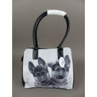 Kögler Damen | Kinder Handtasche Hunde Welpen Textil Fotodruck s/w 27x13x24cm