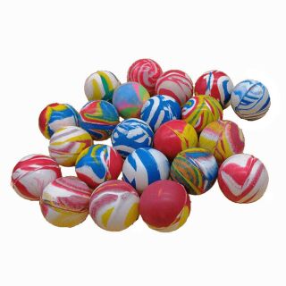 100 x Flummi Ball marmoriert 25 mm Springball Tombola Kindergebur
