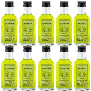 Krugmann 10 x Waldmeister Likör 15% Vol 20 ml Fun-Shot Alkohol Kurzer