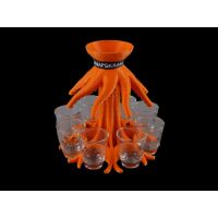 Schnapskrake Orange Shotverteiler Getränkeverteiler 8 Gläser á 3cl Partygag