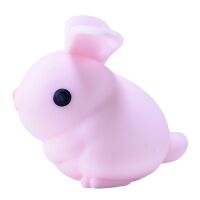 2 Squeeze Tier Kaninchen weiß/rosa Antistress Knautschtier Quetschtier 10cm Hase