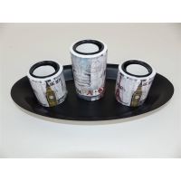 Teelichthalter als Tischdeko im Städte Design 29 x 15 cm
