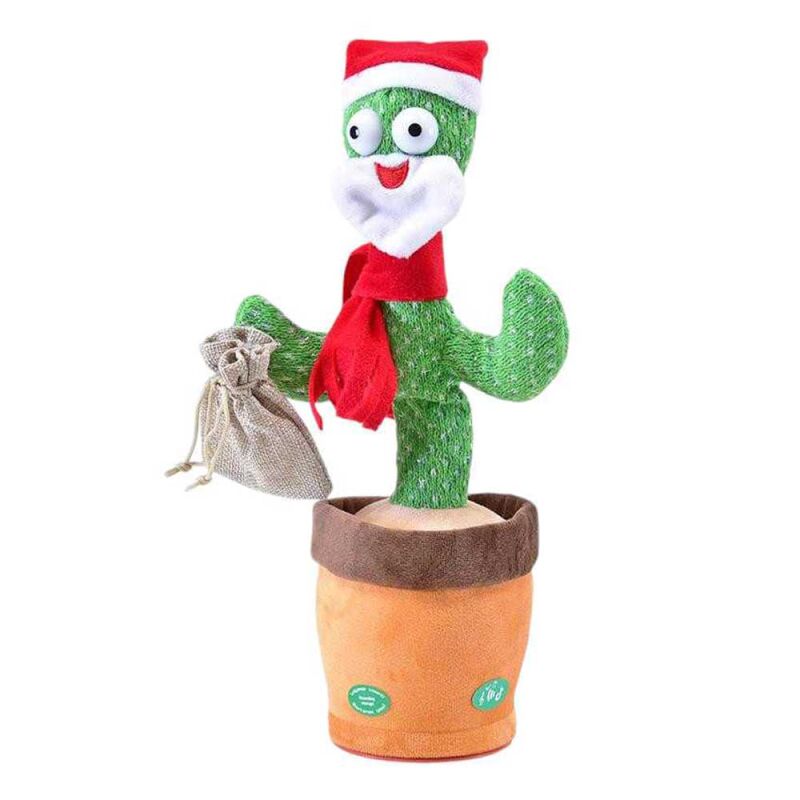 Kgler tanzender Kaktus Weihnachtsmann mit Sack, Sound & Laberfun