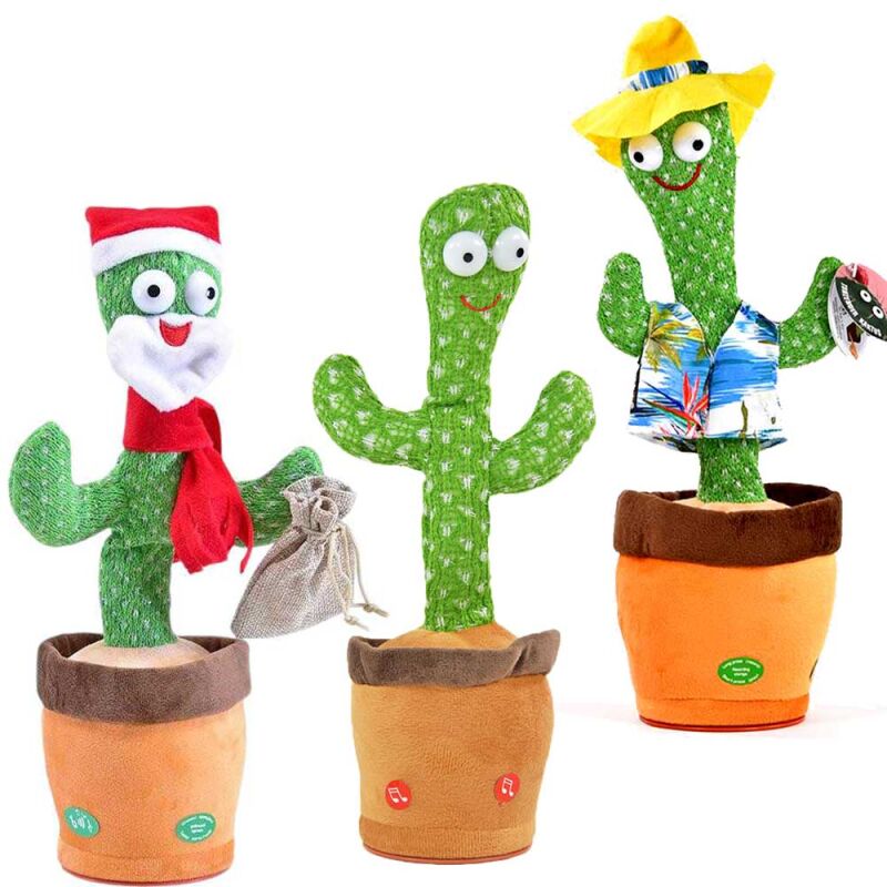 3 tlg. Set Laber Kaktus: Hawaihemd, Weihnachtsmann & Sack, Grner