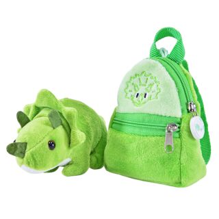 Friends2go Dinosaurier Triceratops Taschenanhänger Mini Rucksack grün 12,5 cm