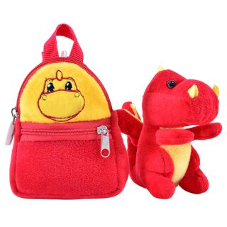 Friends2go Dinosaurier Azuro Taschenanhänger Mini Rucksack rot Schlüsselanhänger