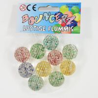 Bouncerz 10 tlg. Flummi Bälle Springbälle 25 mm im Netz mit Glitzer und Glitter