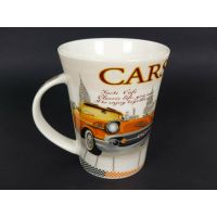4 x Porzellan Kaffeetassen "Auto, Oldtimer, US Cars"