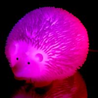 Squeeze Toys 3x LED Igel knautschbar lila, orange, neon