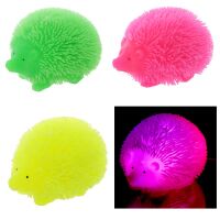 3 x LED knautschbarer IGEL beleuchtet Gummi neon: gelb, gr&uuml;n, pink