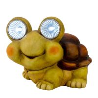 Schildkröte mit LED Augen Dekofigur 21 x 24 cm